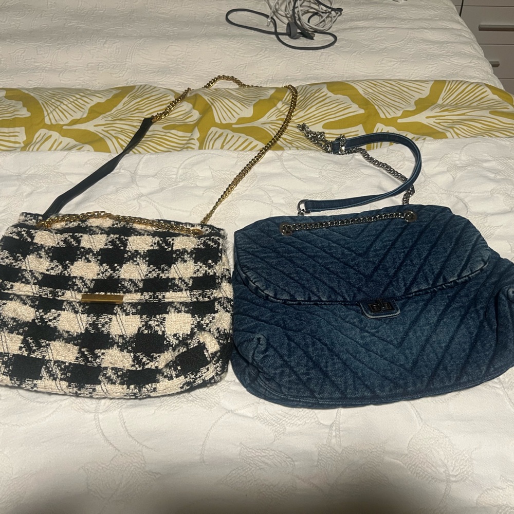 Urban revivo denim and plaid bags